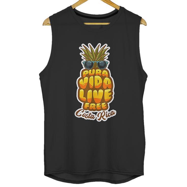 Pura Vida Pineapple Retro Simple Pure Life Costa Ricans Gift Unisex Tank Top