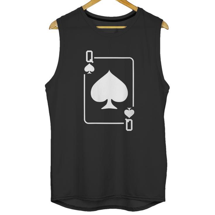 Queen Of Spades Playing Card Unisex Tank Top