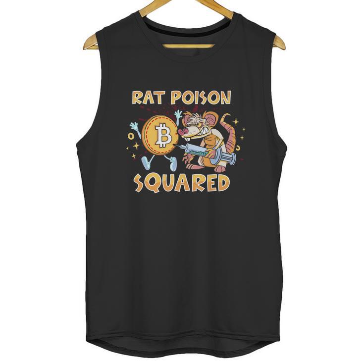 Rat Poison Squared Funny Cartoon Rat Stylized Bitcoin Sketch Graphic Design Printed Casual Daily Basic Unisex Tank Top