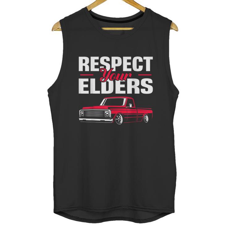 Respect Your Elders Classic Lowrider C10 Vintage Truck Unisex Tank Top