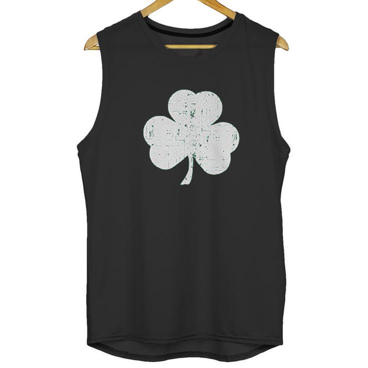 Retro Heather Green Distressed Shamrock Unisex Tank Top