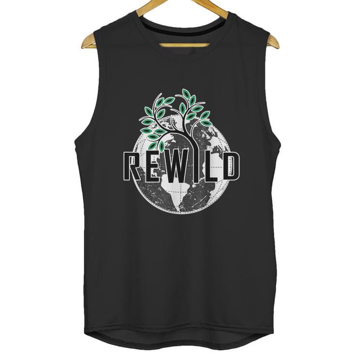 Rewild David Attenborough Save Earth Environmental Gifts Graphic Design Printed Casual Daily Basic Unisex Tank Top