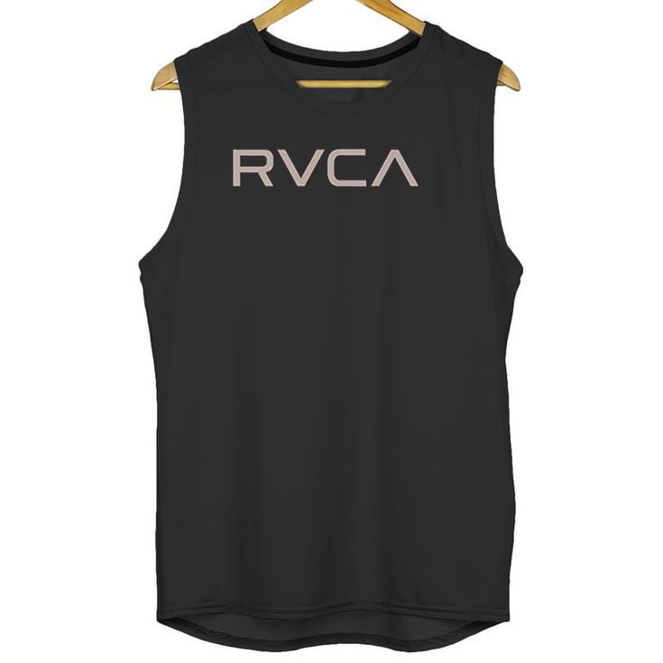 Rvca Mens Red Stitch Graphic Crew Unisex Tank Top