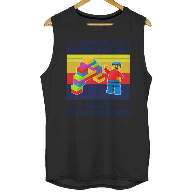 School Is Important But Lego Is Importanter Vintage Shirt Unisex Tank Top