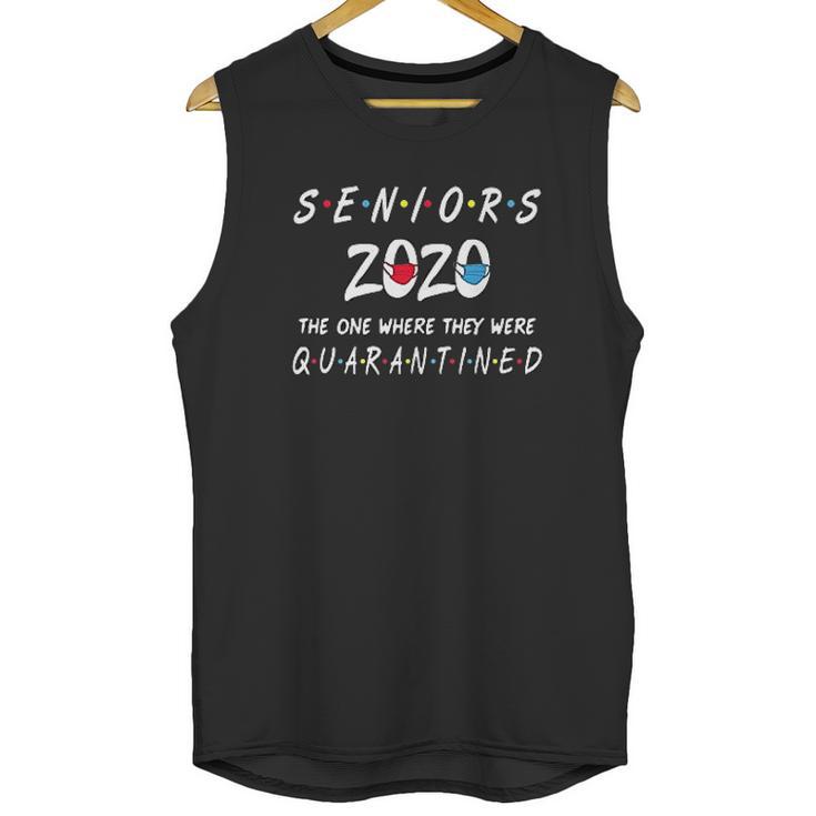 Seniors 2020 The One Where They Were Social Distancing Graduation Gift Unisex Tank Top