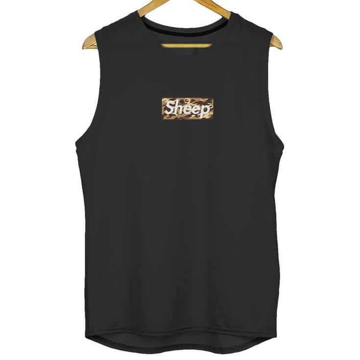 Sheep Brown Camo Box Logo Unisex Tank Top