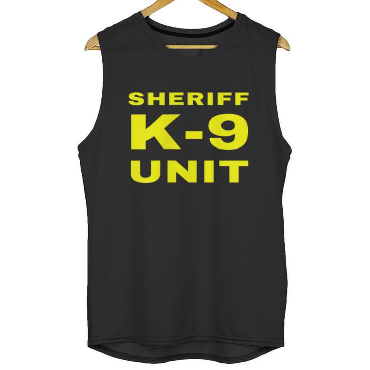 Sheriff K9 Unit Front And Back Print K9 Police Dog Handler Graphic Design Printed Casual Daily Basic Unisex Tank Top