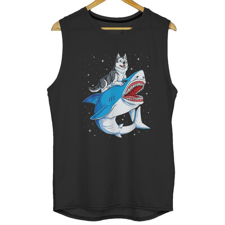 Siberian Husky Shark Jawsome Dog Lover Gifts Space Galaxy Unisex Tank Top