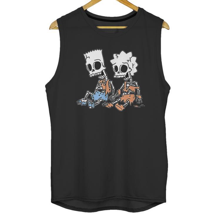 The Simpsons Bart And Lisa Skeletons Unisex Tank Top