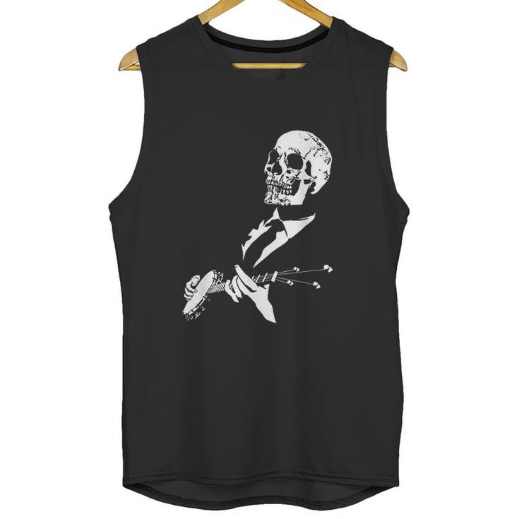 Skeleton Banjo Player Graphic Unisex Tank Top