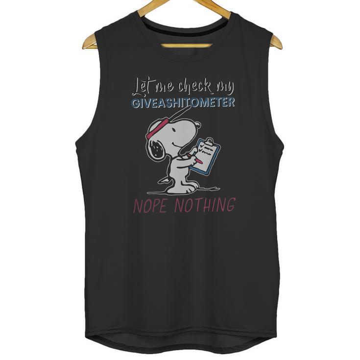 Snoopy Let Me Check My Giveashitometer Nope Nothing Unisex Tank Top