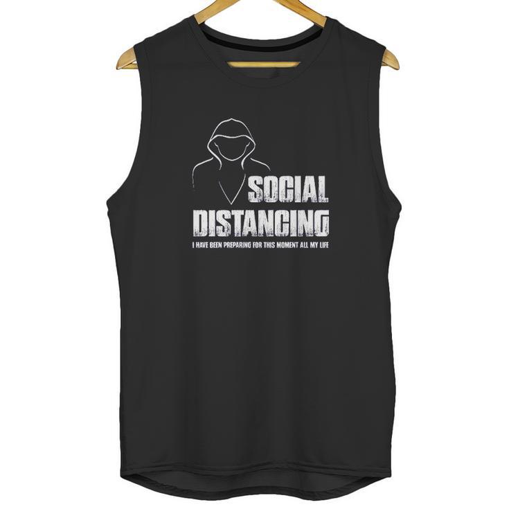 Social Distancing  And Chill Introvert Gift Unisex Tank Top