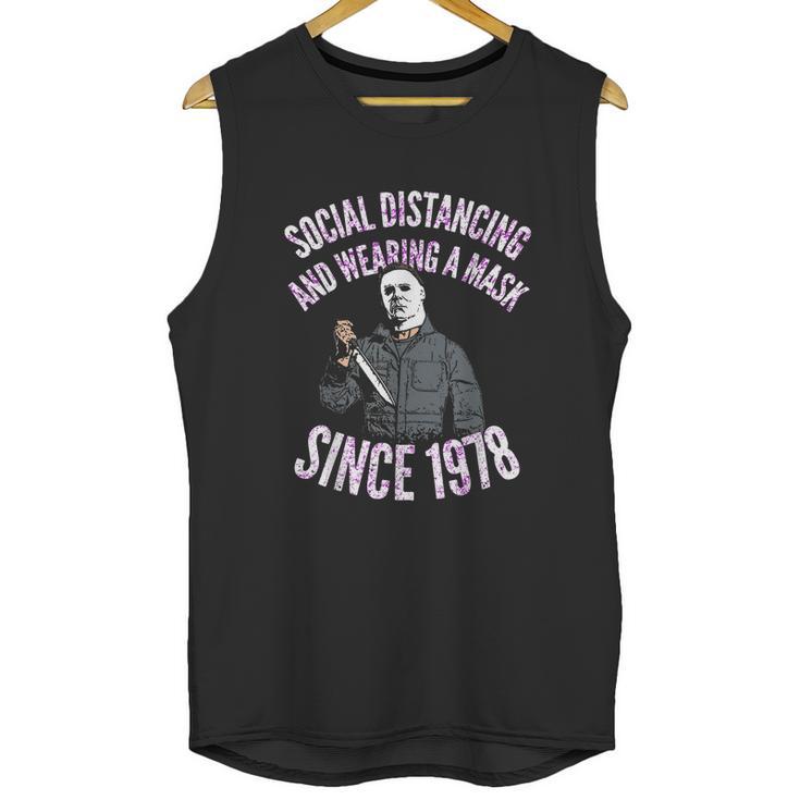 Social Distancing And Wearing A Mask In Public Since Graphic Design Printed Casual Daily Basic Unisex Tank Top