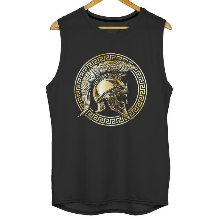 Spartan Helmet Gold Gladiator Sparta Greek Gym Workout Unisex Tank Top