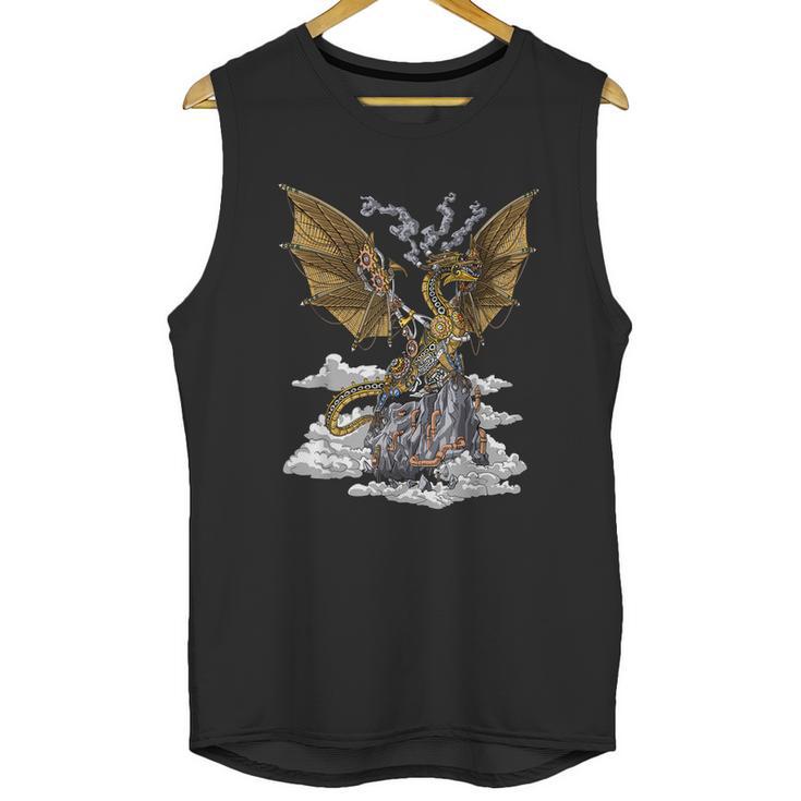 Steampunk Dragon Mechanical Gears Fantasy Industrial Gothic Unisex Tank Top