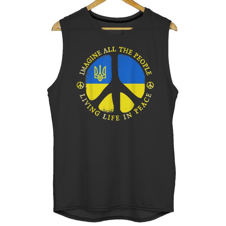 Support Ukraine Imagine All People Living Life In Peace Unisex Tank Top