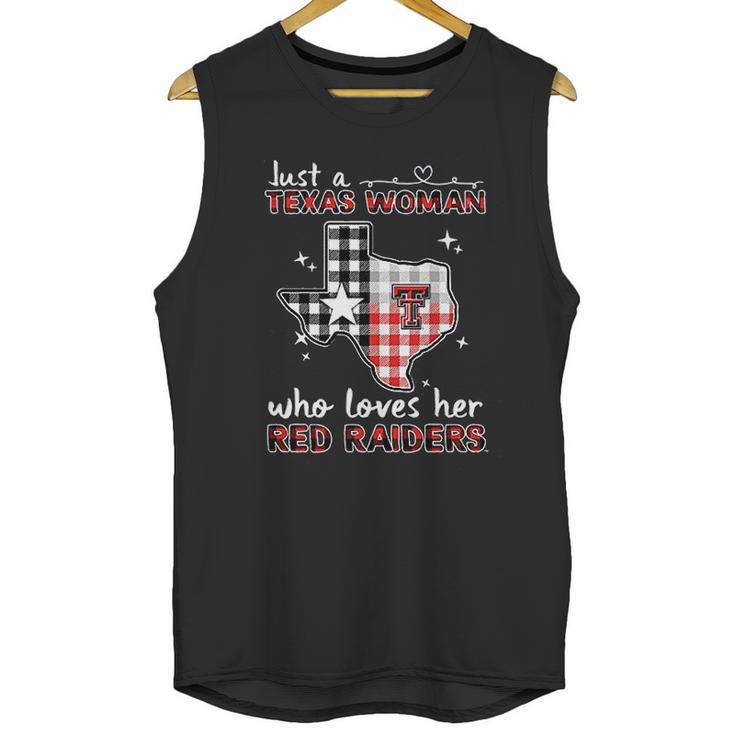 Texas Tech Red Raiders Woman  Checkered Pattern State Map Unisex Tank Top