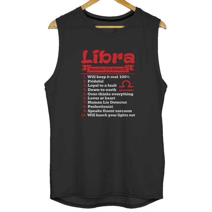 Top Ten Signs To Spot True Libra Red Color Unisex Tank Top