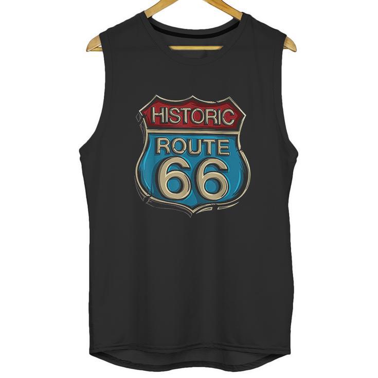 Historic Route 66 Road Sign Highway Unisex Tank Top