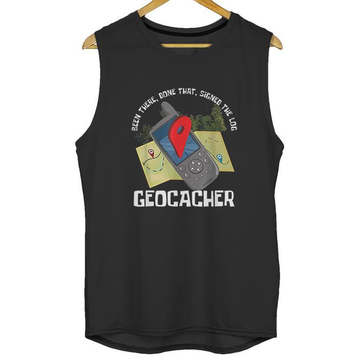 Treasure Hunter Geocache Hunting Signed The Log Geocacher Unisex Tank Top