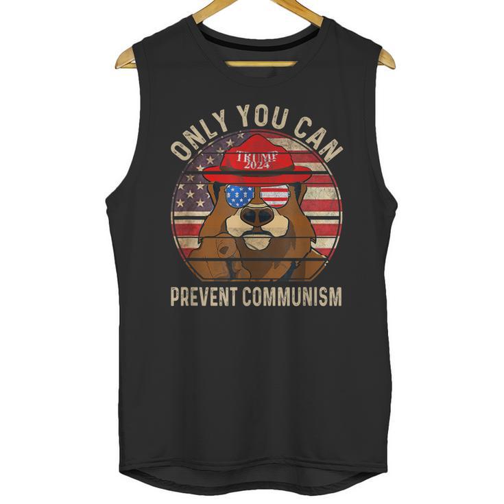 Trump Bear 45 47 Maga 2024 Only You Can Prevent Communism Unisex Tank Top