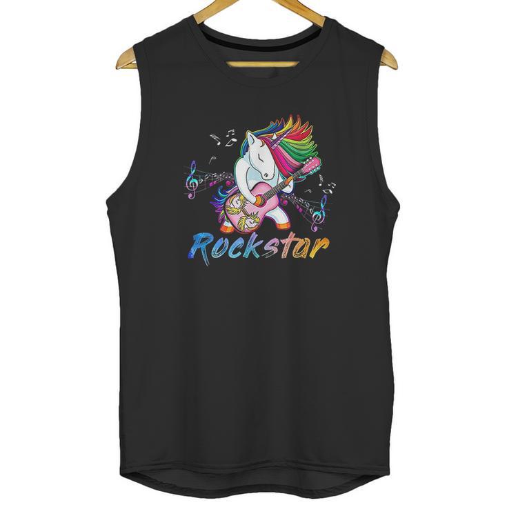 Unicorn Rock Star Guitar Rockin Music Singer Unisex Tank Top