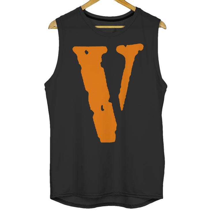 V As Vlone   Orange T-Shirt Unisex Tank Top