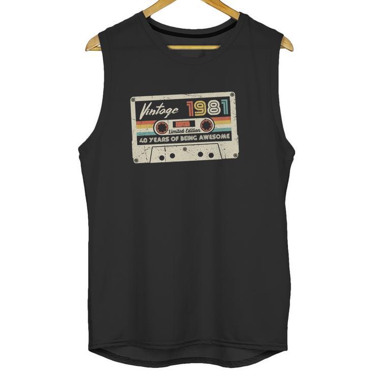 Vintage 1981 Retro Cassette 40Th Birthday Unisex Tank Top