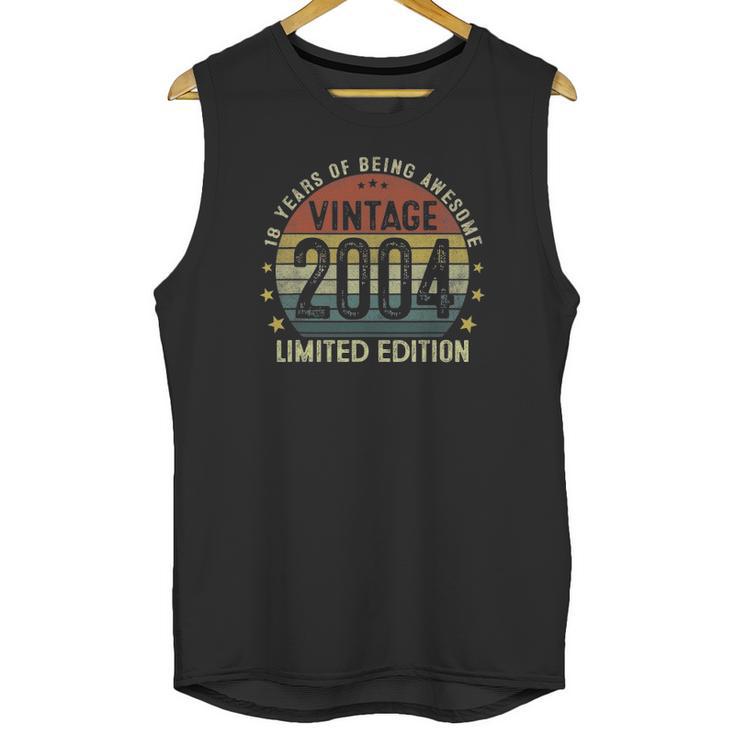 Vintage 2004 18 Years Old Gifts 18Th Birthday Gifts For Men Unisex Tank Top