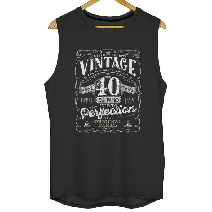 Vintage 41St Birthday For Him 1980 Aged To Perfection Unisex Tank Top