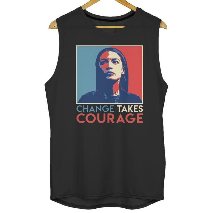 Vintage Alexandria Ocasio Cortez Aoc Change Takes Courage Vintage 2020 T-Shirt Unisex Tank Top