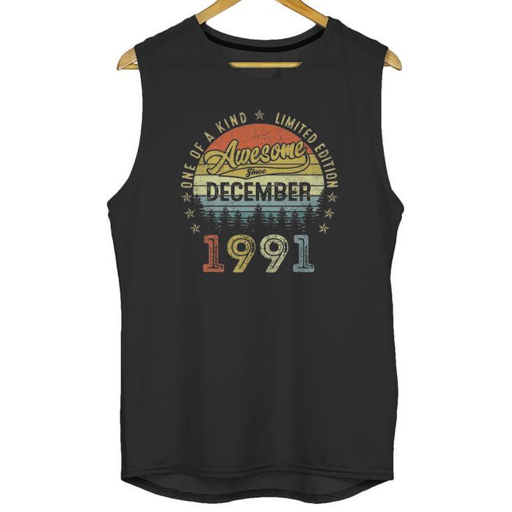 Vintage Awesome Since December 1991 30 Years Old Birthday Unisex Tank Top