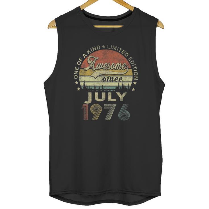 Vintage July 1976 Retro 45 Years Old 45Th Birthday Idea Unisex Tank Top