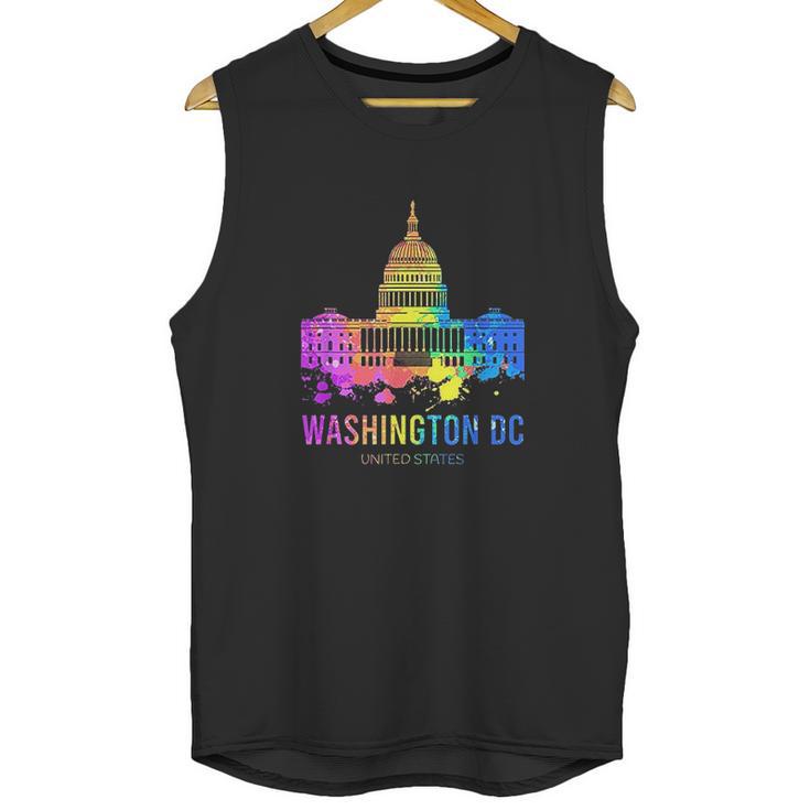 Washington Dc Skyline Watercolor Souvenirs Gifts Us Capitol Unisex Tank Top