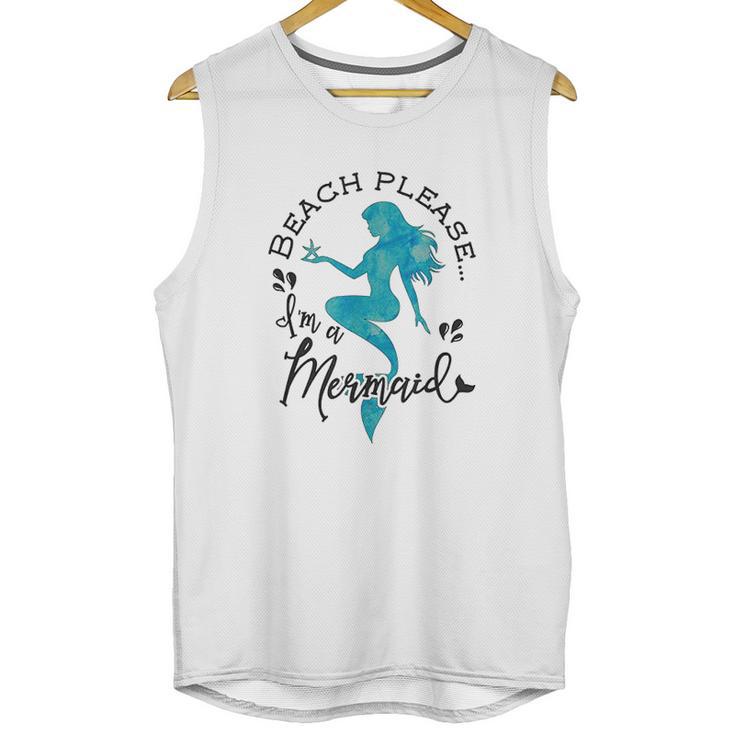 Aqua Blue Watercolor Beach Please Im A Mermaid Unisex Tank Top