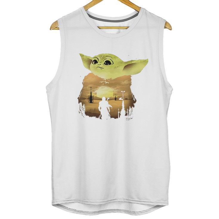 Baby Yoda Sunset Sweater Unisex Tank Top