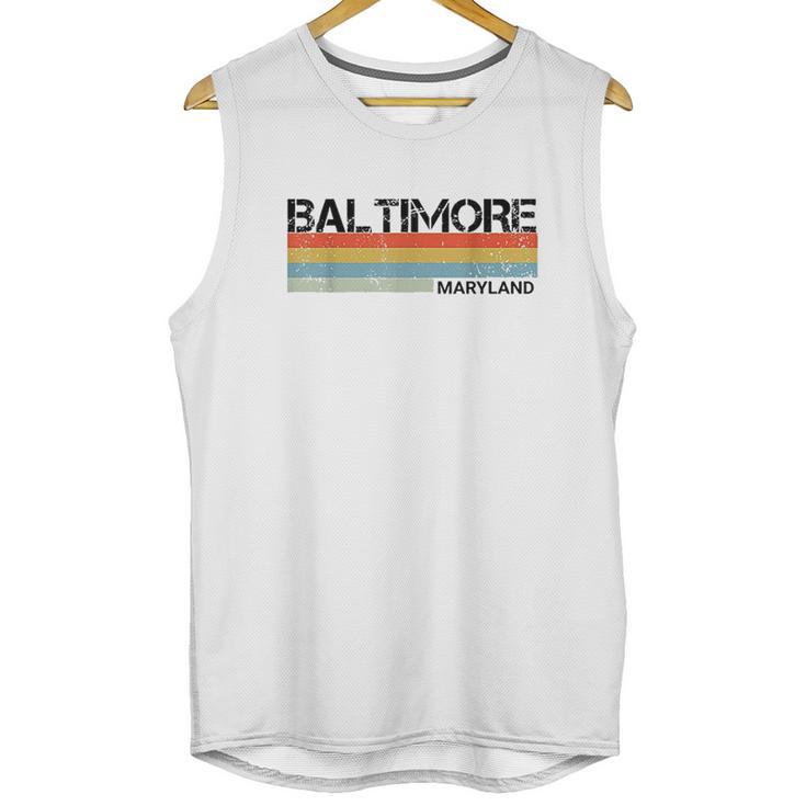 Baltimore Maryland Retro Vintage 80 Stripes Unisex Tank Top