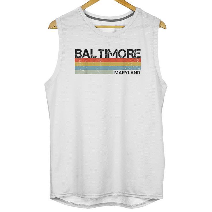 Baltimore Maryland Retro Vintage 80S Stripes Unisex Tank Top