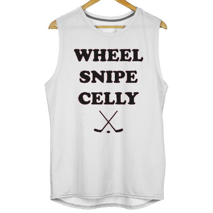 Campus Apparel Wheel Snipe Celly  Funny Hockey Dangles Score Celebration Unisex Tank Top