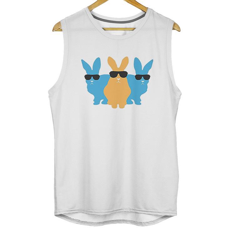 Easter  For Men Hip Trio Bunnies Funny Graphic Hipster Easter Bunny Unisex Tank Top