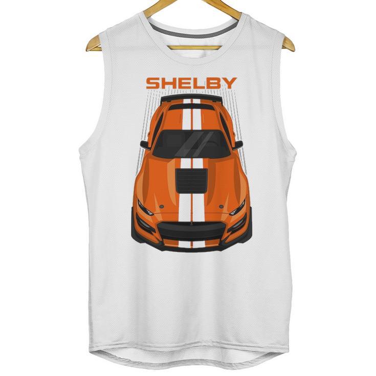 Ford Mustang Shelby Gt500 2020 2021   Twister Orange   White Stripes Unisex Tank Top