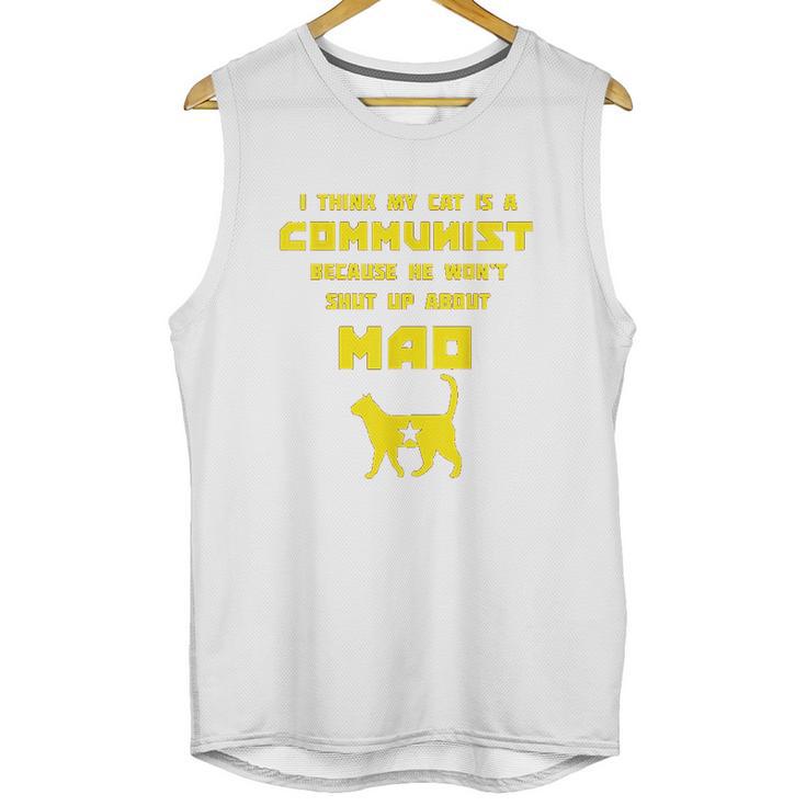 Funny Cat Joke Communist Meow Unisex Tank Top