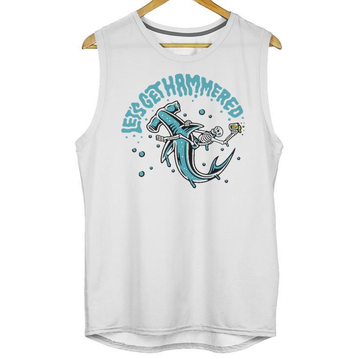 Funny Hammerhead Shark Drinking Pun Lets Get Hammered Party  V2 Unisex Tank Top