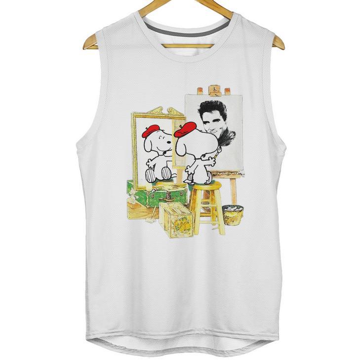 Funny Snoopys Painting The Picture - Elvis Presley Unisex Tank Top