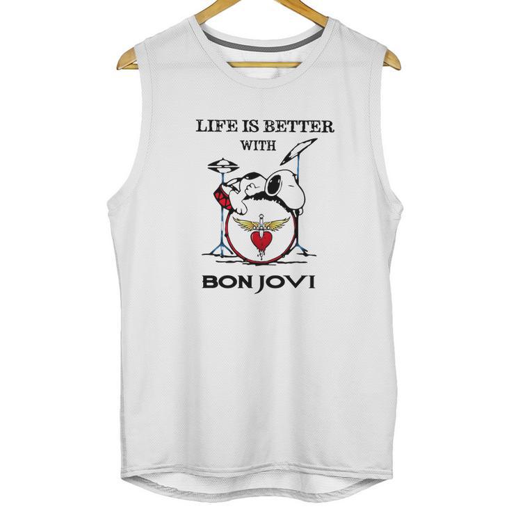 Life Is Better With Bon Jovi Snoopy Rock Band Unisex Tank Top