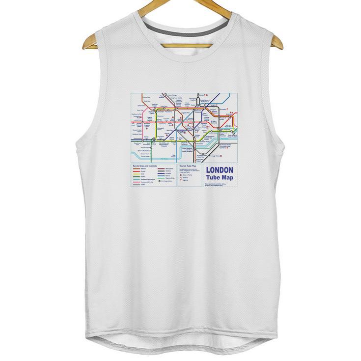 London Tourist Metro Underground Tube Map T Shirt British Unisex Tank Top