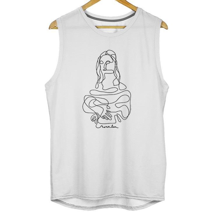 Mona Lisa One Line Drawing Unisex Tank Top