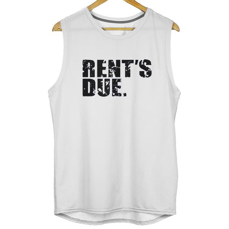 Rents Due Work Hard Bodybuilder Weightlifting Distressed Unisex Tank Top