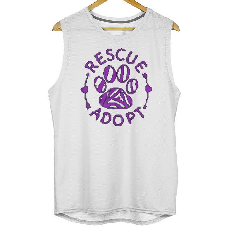 Rescue Adopt Animal Lover Love Cats Dogs Paws Print Lover Unisex Tank Top