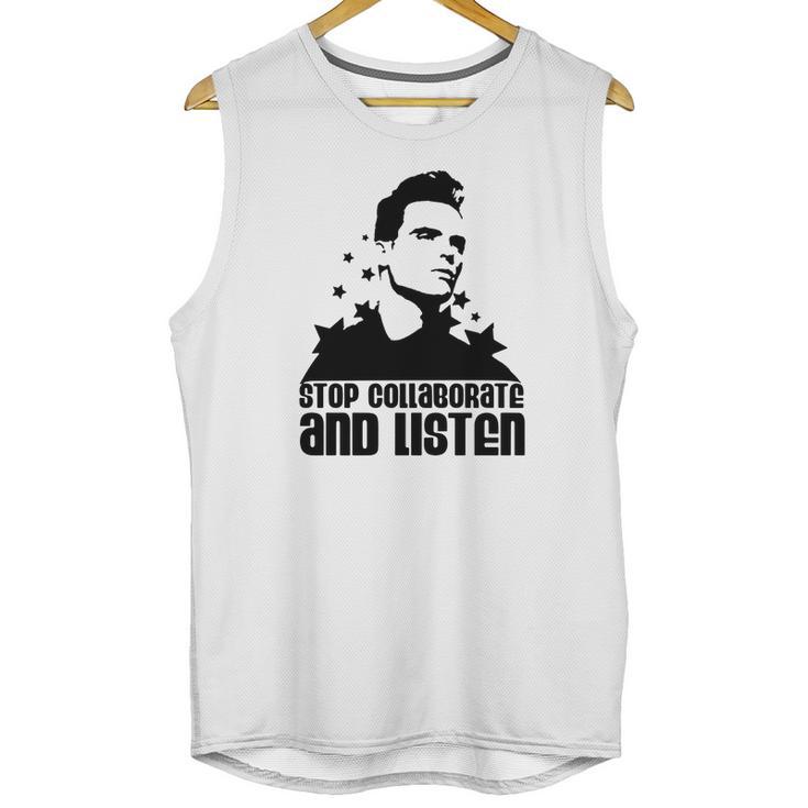 Sky Blue Stop Collaborate And Listen Men Unisex Tank Top